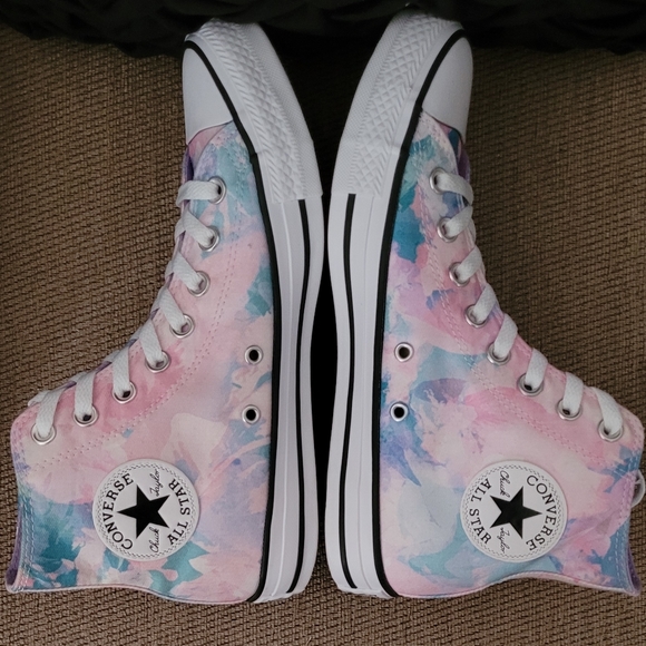 CONVERSE ALL STAR WASHED LILAC UNISEX HI TOP LACE UP SNEAKERS - Picture 4 of 12